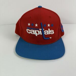Wool Washington Capitals NHL Hockey Mitchell & Ness Red Blue Snapback Hat Cap